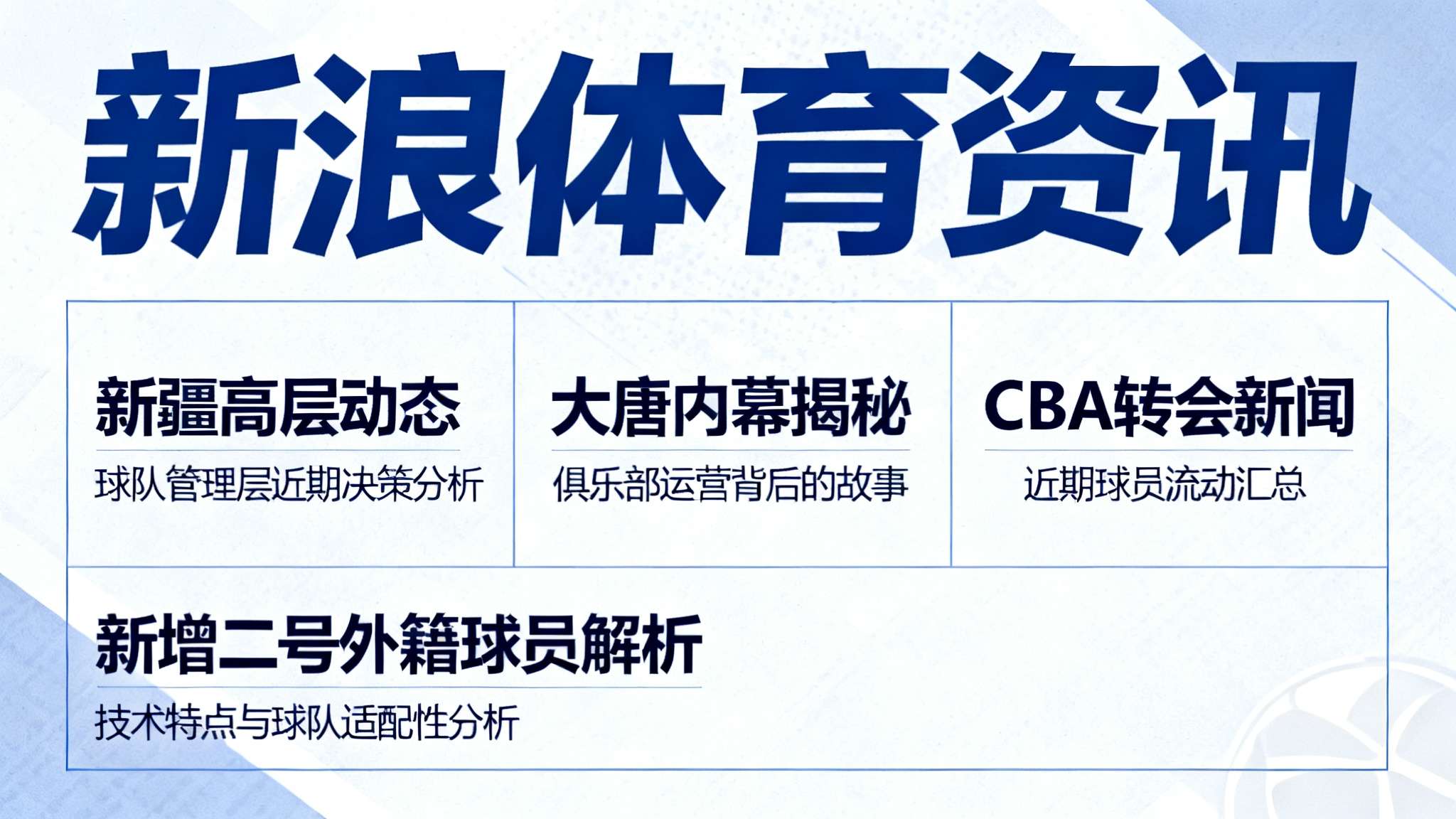 【关键词参考】
1、新疆高层
2、大唐内幕
3、CBA转会新闻
4、新增